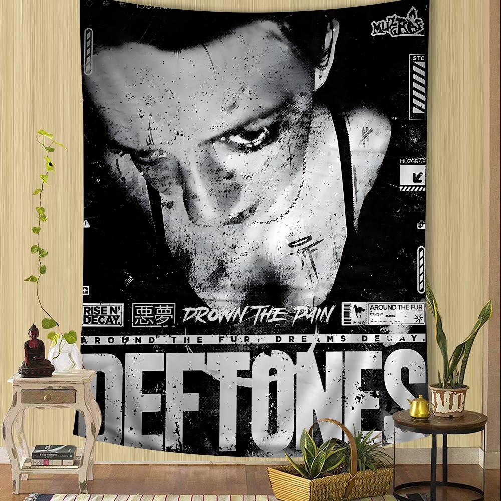 

Singer Star DDeftones Anime Tapestry Hanging Tarot Hippie Wall Rugs Dorm Wall Hanging Sheets 74x94cm(29x37in)