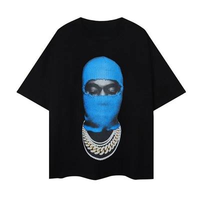 Short Sleeve PureCotton Loose Comfortable Short Sleeve Top Masked Men's Print 2025 Woman 's T-shirt Men's T-shirt Letter Casual