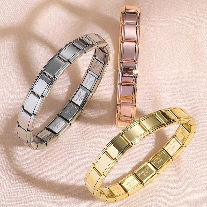 European and American Italian Stainless Steel Elastic DIY Splicing Bracelet