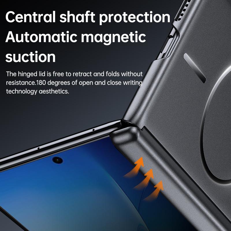 For Magsafe Hinge Protection Case For VIVO X Fold 6 Magnetic Metallic Paint Hard PC Flip Folding Phone Cover For VIVO X Fold6