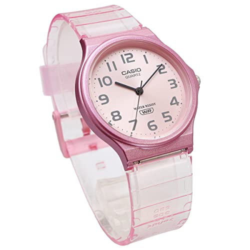 Casio Casio Standard Tani Casio Pop Damski Kwarcowy Zegarek Analogowy, 3-wskazówkowy Żywica Różowy Szkielet MQ-24S-4B [Import Równoległy]