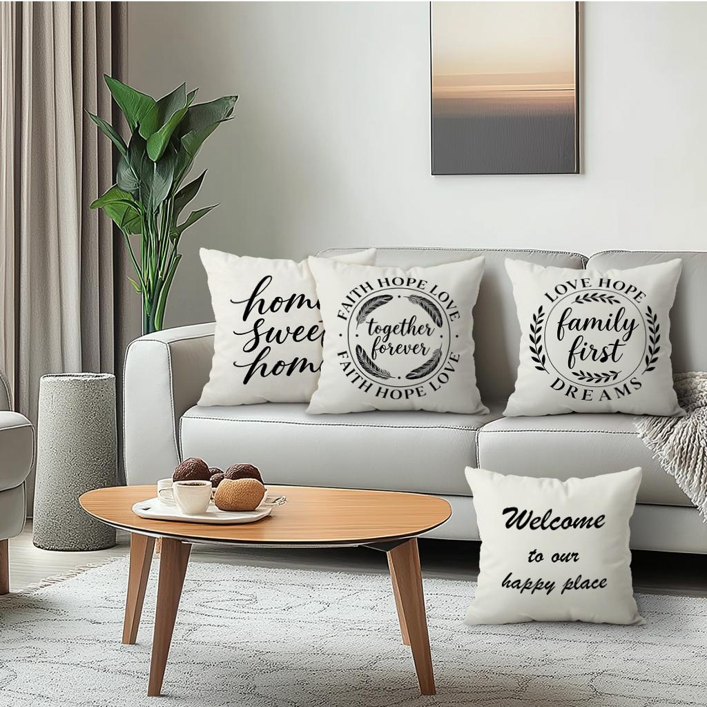 Sweet Home Cushion Pillowcase Printed Polyester 40/45/50cm Throw Pillowcover Decorative Sofa Cushion Pillowslip Home Decor