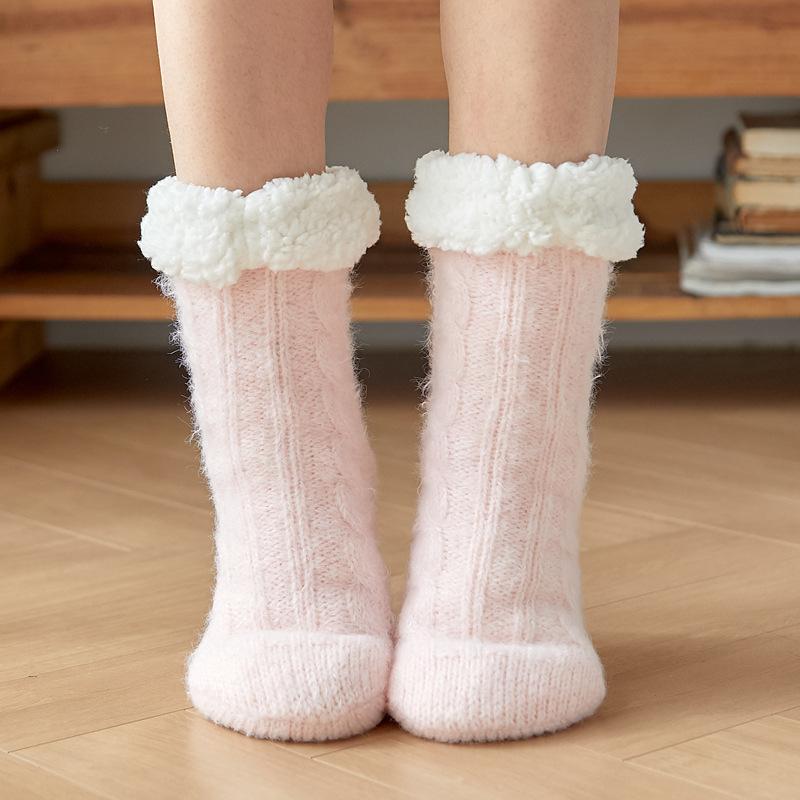 Winter Socken Damen Flauschig Warm Kurz Plus Samt Weich Thermisch Rutschfest Boden Fuzzy Socke Damen Verdickt Geschenke 2025 Neu