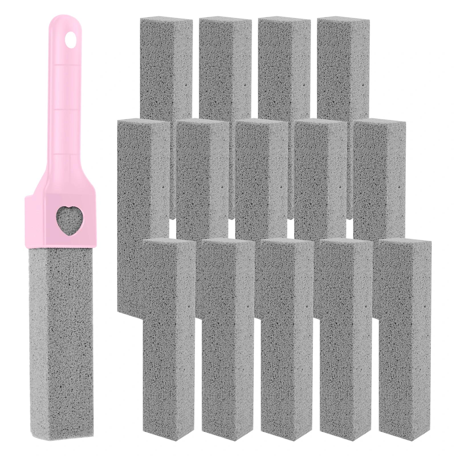 

15PCS Toilet Cleaner Stone Pumice Stone Cleaning Stick Bathroom Cleaning Brush Cleaning Stone with Long Handle Washing Tools 15PCS рожевий