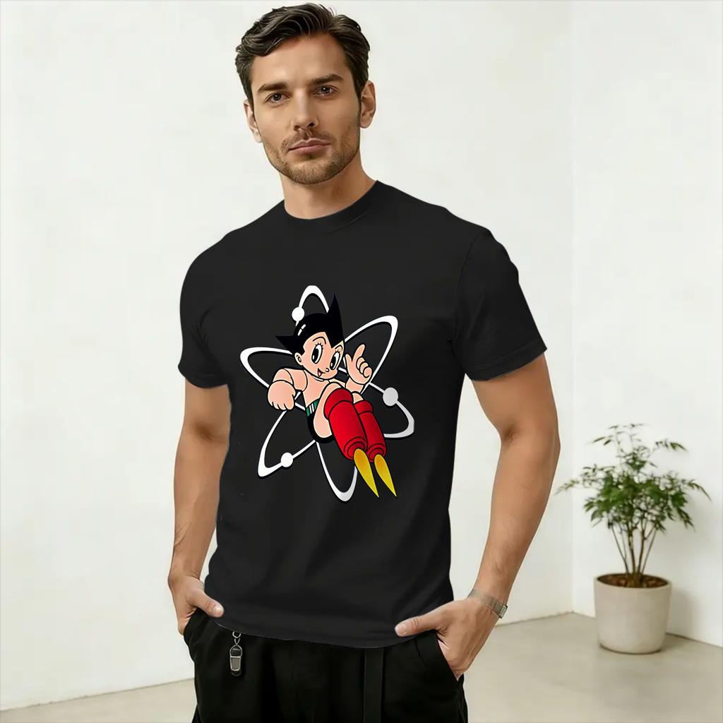 Novelty Astro Boy Anime TShirts for Unisex Round Neck 100 Cotton T Shirt Short Sleeve Tees Summer Clothes