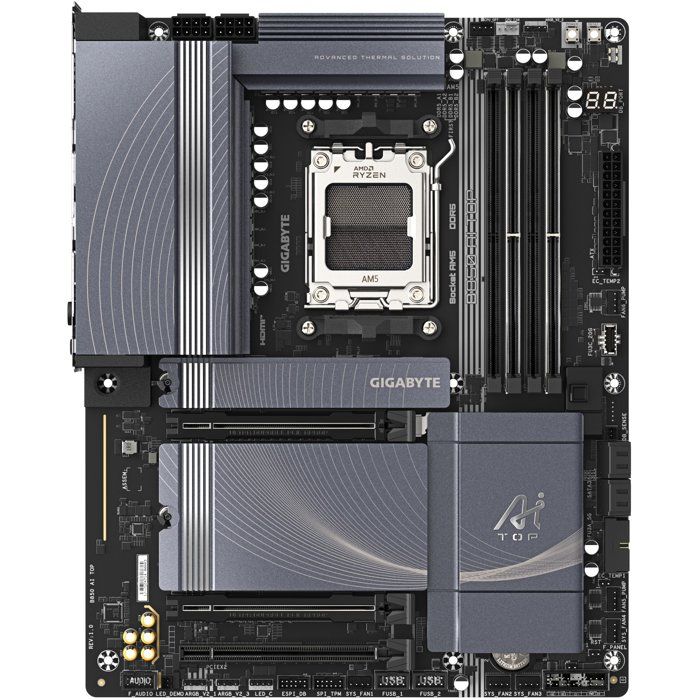 Carte mère - GIGABYTE - B850 AI TOP - Format ATX - Chipset AMD B850 - DDR5 &amp; PCIe 5.0 - WiFi 7