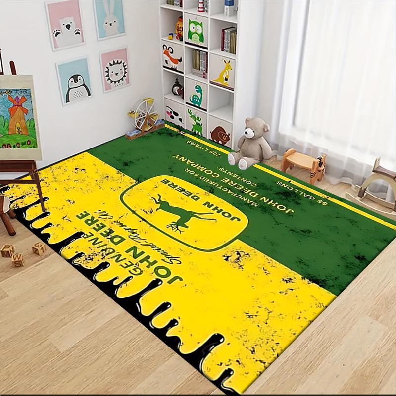 John Deere Oil Label Carpet Rug Soft Washable Antislip Home Living Room Sofa Mats Personalized Christmas Rug