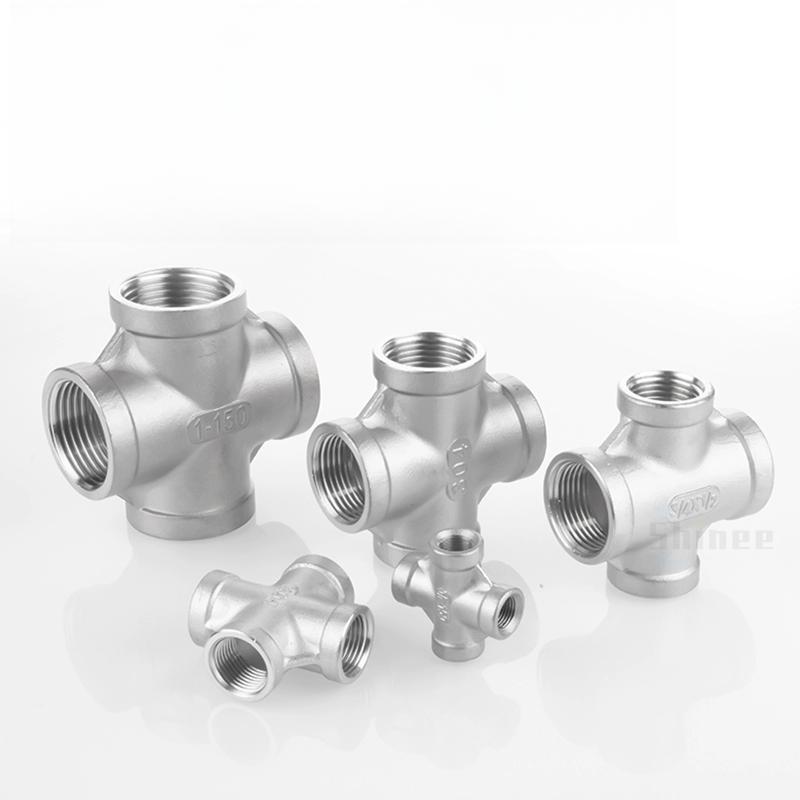 BSP Male+Female Threaded 3 4 5 Way Tee Y X Pipe Fitting 1/4" 3/8” 1/2" 3/4" 1" 2" Threaded SS304 Stainless Steel Multifunction