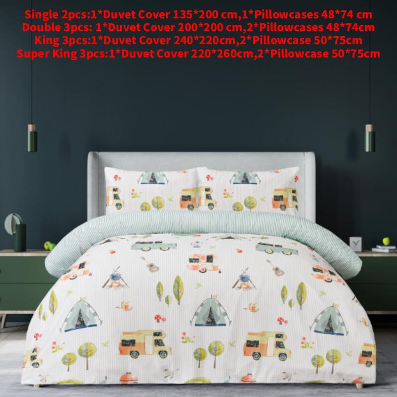 

Soft Car Luxury 2 Sided Camping Retreat Complete Bedding Set Supplies Household Single(135x200cm)