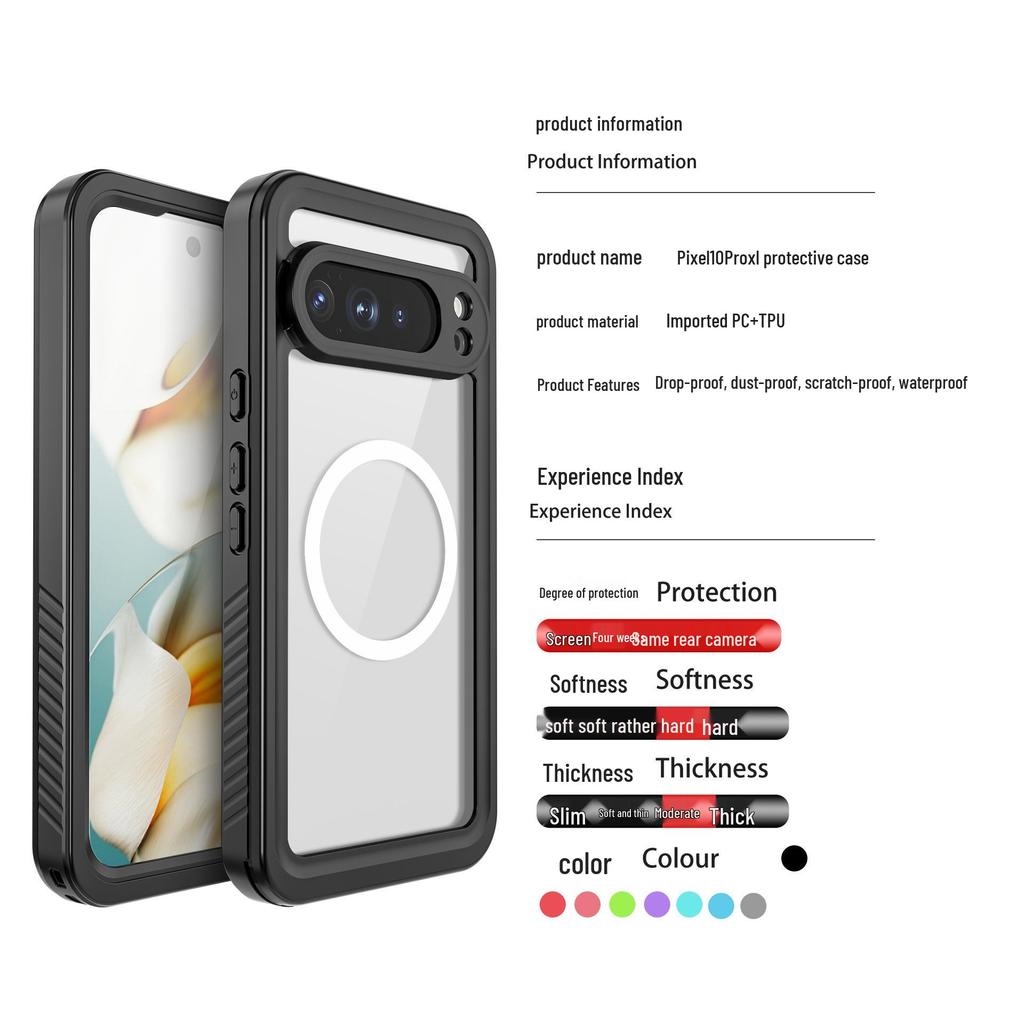 Waterproof and Dustproof Magnetic Case for Google Pixel 10 Pro XL and 10A