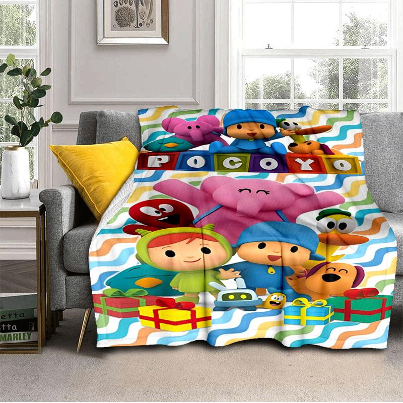 Coperta Avventura Colorata di Pocoyo Adatta per Divani, Letti, Uffici e Campeggio - Regalo Perfetto per Halloween Natale