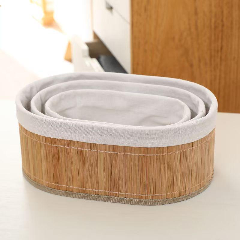 Foldable Dustproof Bamboo Laundry Basket
