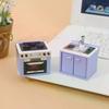1 Set Dollhouse Simulation Mini Kitchen Utensils Gas Stove Model Scene Decoration Dolls House Miniature Kitchen Accessories