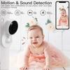 Baby Monitor with Camera and Audio, 2K WiFi Indoor Video Baby Camera with Mount, Motion & Cry Detection, Temp & Humidity Sensor, Night Vision, 2 Way