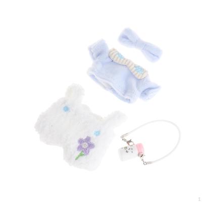 4Pcs Plush Doll Clothes,Doll Clothes for Kids,Birthday Gift,Imagination Overalls Bow Tie Outfits