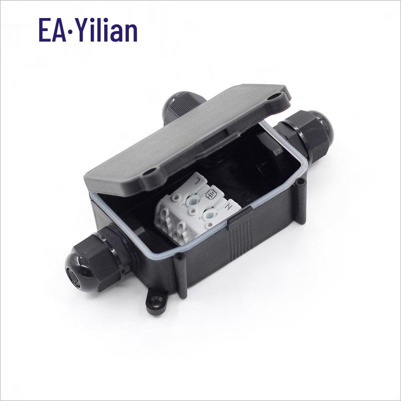 EB4 3-Way Outdoor Waterproof Junction Box, UV-Resistant and Dustproof.