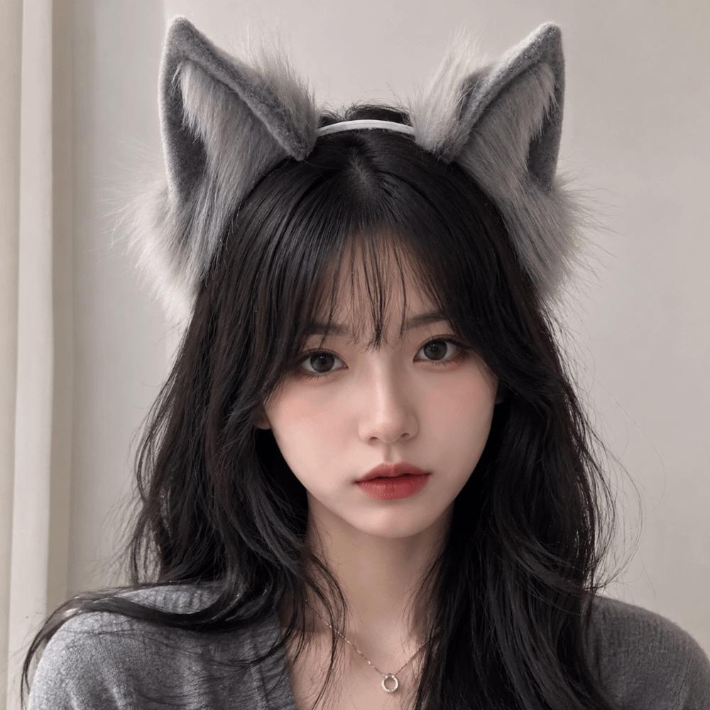 Faux Fur Cosplay Headwear Plush Animal Hair Hoop Kawaii Cat Ears Headband Anime
