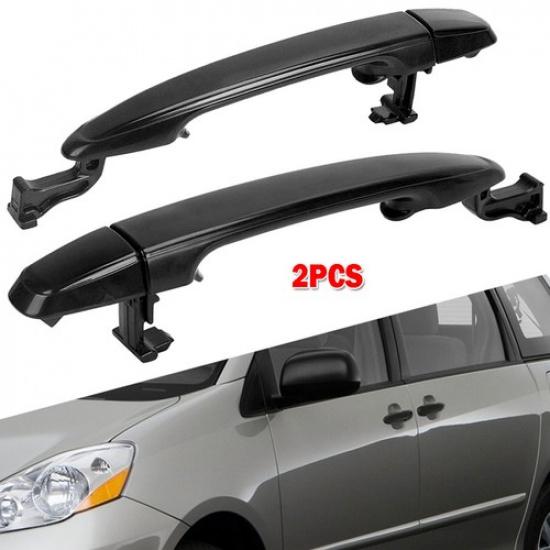 2x Ручка двери для Toyota Sienna 04-10 Внешняя Черная Передняя Левая Сторона Водителя LH