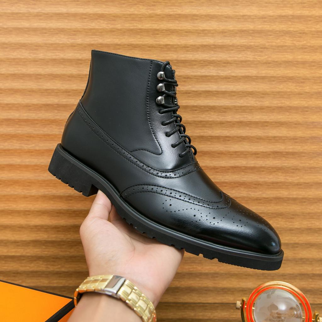 Fashion New Dress Chelsea Boots Men Shoes PU Brown Fashion Versatile Business Casual British Style Street Party Wear Classic Ankle Boots