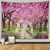 Cherry Blossom Decorative Tapestry Home Decoration Bedroom Landscape Large Fabric Wall Hanging