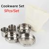 5Pcs Foldable Handle Camping Cookware Set Stackable Cooking Utensils Set Picnic