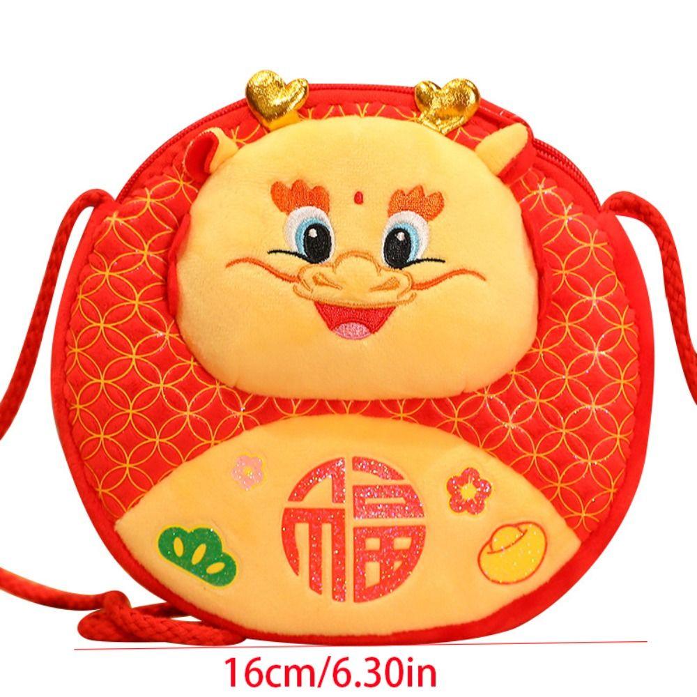 Lucky Money Wallet 2024 Red Envelope Hongbao Dragon Year Mascot Creative Money Packing Bag  Kids