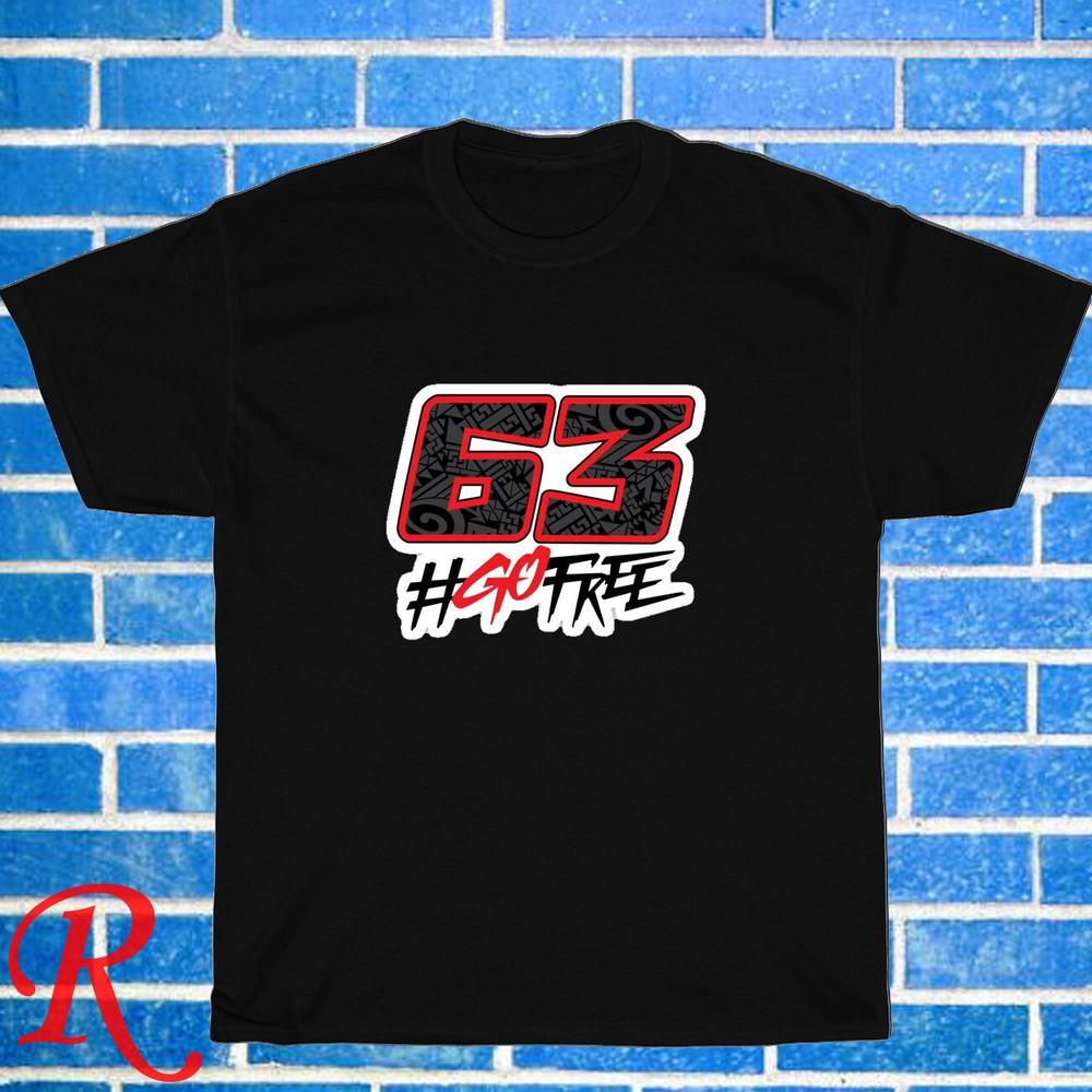 

New! Pecco Bagnaia 63 Logo Black Grey Navy White Size S-5XL Unisex T-Shirt 4XL