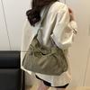 Pleated Bow Crossbody Bag Multiple Pockets Hobo Bag Sweet Nylon Shoulder Bag  Girls