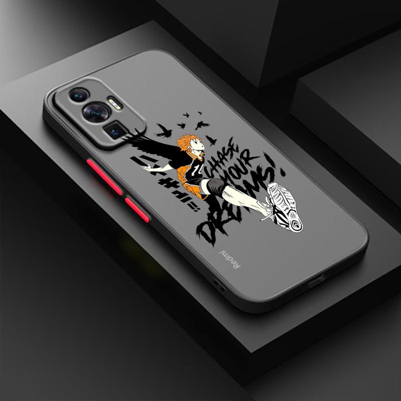 

Haikyuu Animation For POCO X5 X4 X3 NFC X2 M5S M4 M3 M2 C55 C51 C40 C31 F5 F4 GT Pro Матовий напівпрозорий чохол для телефону Poco X5 Pro