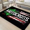 Motocross Teppich - Vielseitige maschinenwaschbare Polyestermatte für Spielzimmer Wohnzimmer Schlafzimmer Küche Eingangsbereich Badezimmer Dekoration