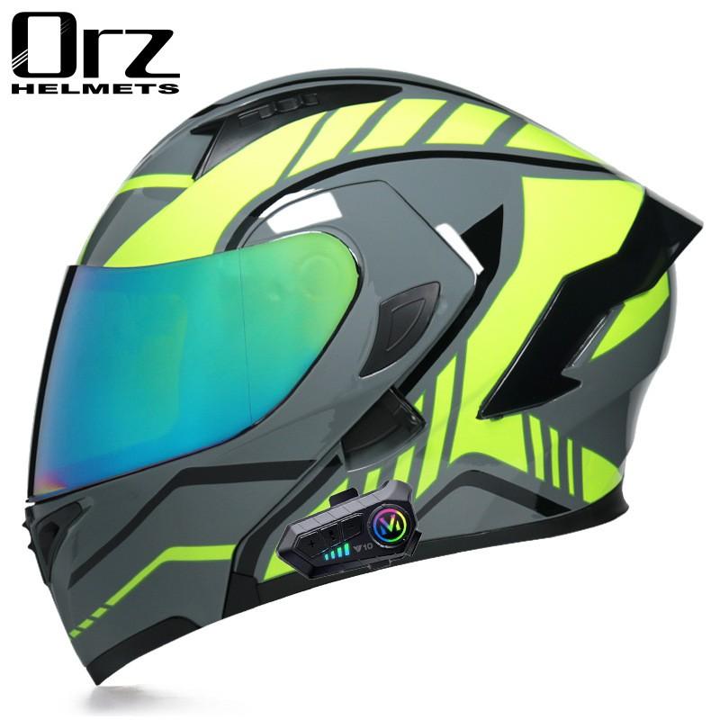 Unisex Full Face Motorcycle Helmet With Bluetooth Headset Scooter Electric Bike Riders All Season Use