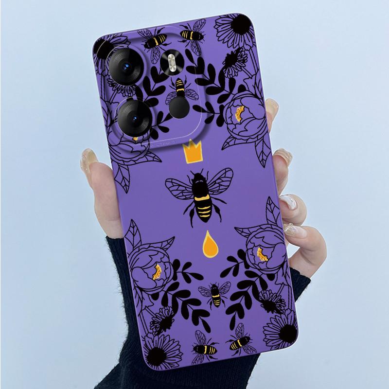 For Tecno Spark Go 2023 Pop 7 Pro BF7 Infinix Smart 7 Plus Smart7 HD Case Lovely Cartoon Cat Liquid Silicone Soft TPU Back Cover