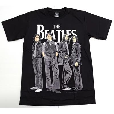 Camiseta Vintage Rock de Manga Curta The Beatles Moda de Verão Algodão Puro Camiseta Masculina Roupa Infantil Camiseta Y2k Mulher