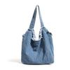 Personalized Floral Embroidery Denim Tote Bag - Fashionable, Large-Capacity Shoulder Bag for Women
