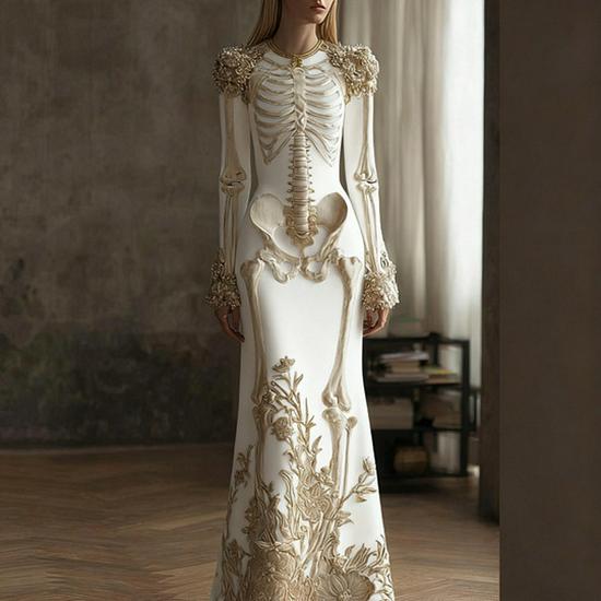 2025 Halloween European & American Skull Skeleton 3D Print Bodycon Skirt