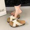 Fashion 2025 New Summer Elegant Fish Mouth Casual Outside Beach Slippers Fashionable Comfortable Round Toe Flat Slippers for Women