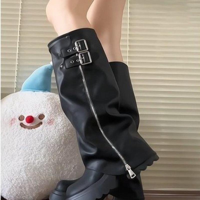 Women 2025 Platform Heightened No Knee Thigh Boots Tall Little Knight Boots