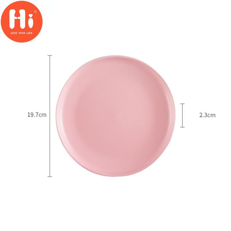 HiCeramic Round Steak Plates Beef Plate Dessert Dish Minimalist Pizza Breakfast Dish Tableware