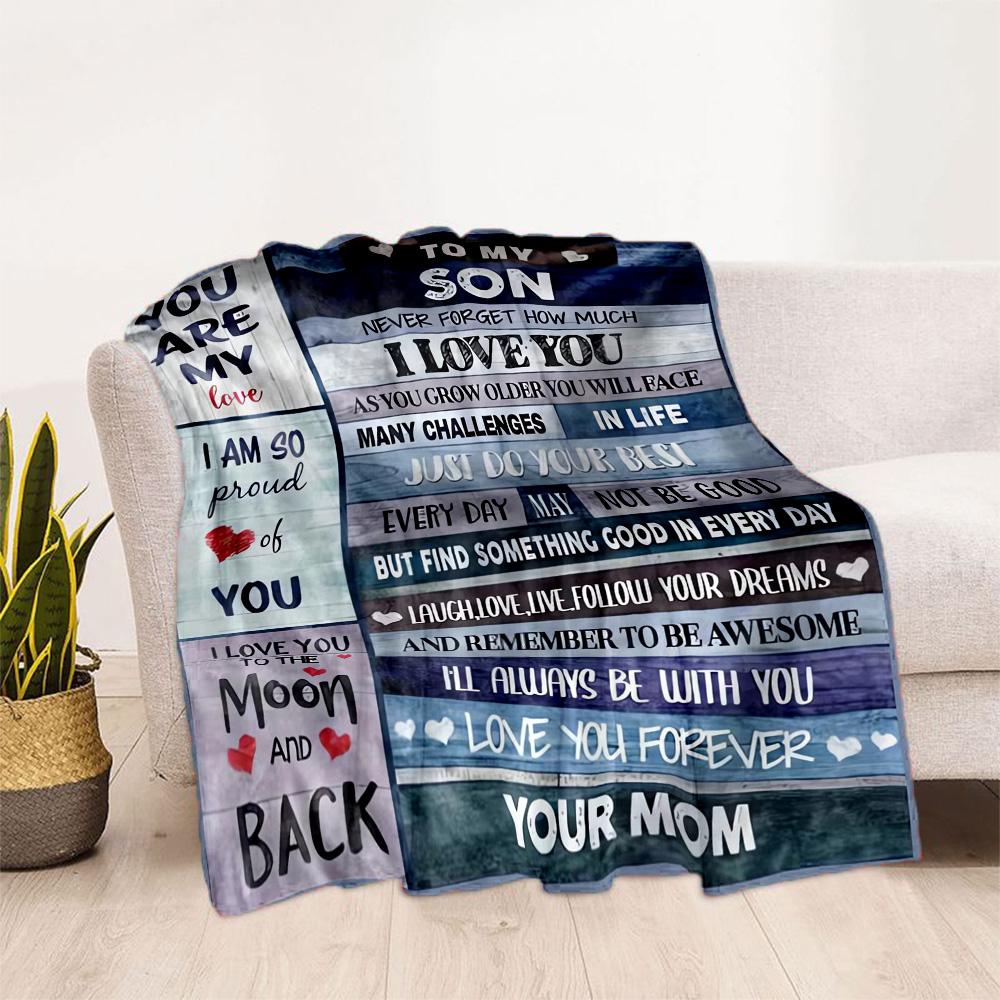 1pc Mom Quotes Blanket Comfortable Soft Lightweight Multi Purpose Blanket for Travel Camping Picnics Sofa Office Bed Living Room Gift for Friends