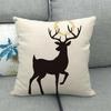 Creative Monochrome Christmas Deer Digital Printing Short Plush Pillow Covers For Car Sofa Office Cushion Cover Home Goods