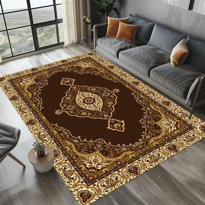 Traditional Persian & European Medallion Area Rug Collection NonSlip Easy Clean for Living Room Bedroom Mat Home Decor Carpet 40X60cm