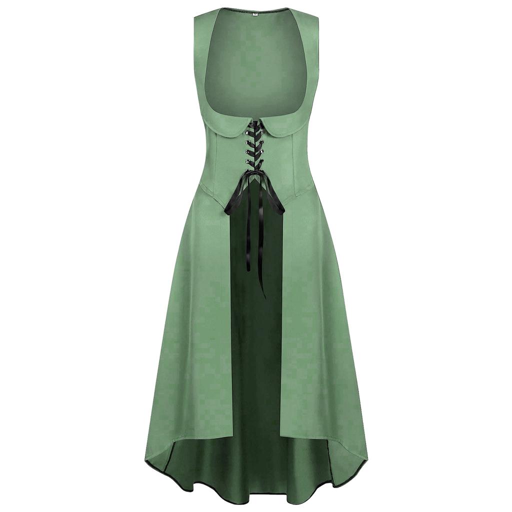 Women's Dress Sleeveless Underbust High Overdress Gothic Cosplay Costume