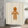 Unframed Christmas Gingerbread Man Shower Curtain Festive Holiday Bathroom Decor Waterproof Fabric Backdrop Xmas Party Supplies