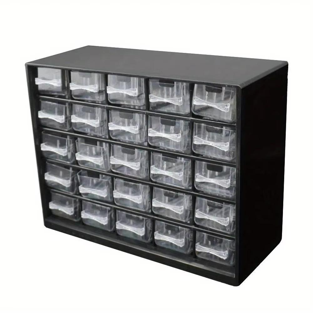 ABS Drawer Parts Box Wall-mounted Clear Storage Toolbox Home DIY Tool Parts Case  Hardware Storage чёрный