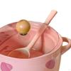 Ceramic Ramen Bowl with Lid, Soup Pot , Cute Design for Home, Student Dorm, Gift, Office