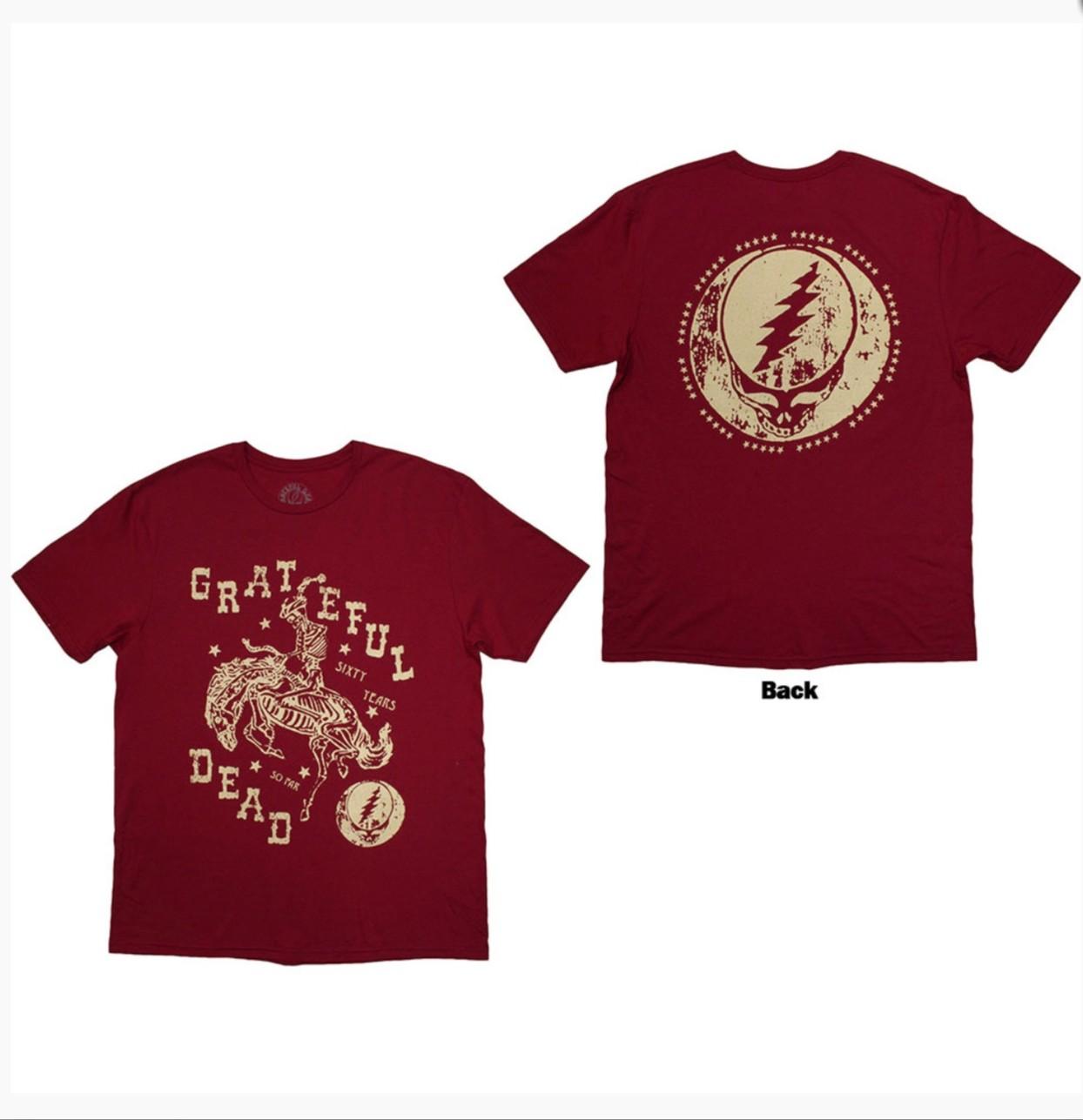 Grateful Dead Skeleton Horse Red Unisex T-Shirt New & Official Merchandise S