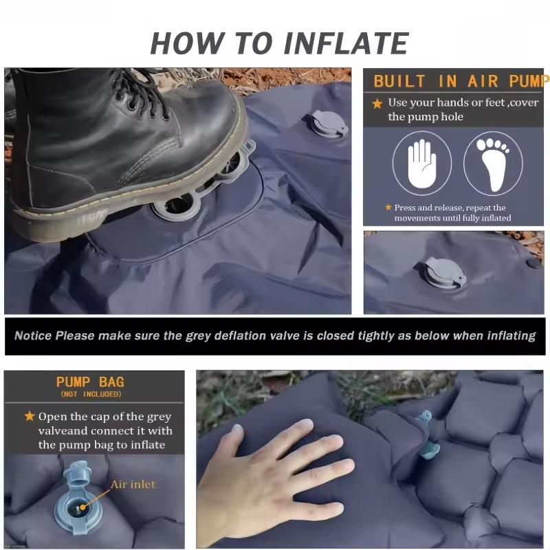 Ultra Light TPU Foldable Inflatable Portable Hiking Camping Park Air Bed Mattress Waterproof Self Inflating Sleeping Pad