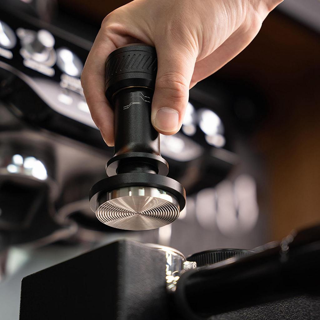 Coffee Espresso Tamper Flat and Threaded Replaceable Base Leveler Tool Bean Press Adjustable