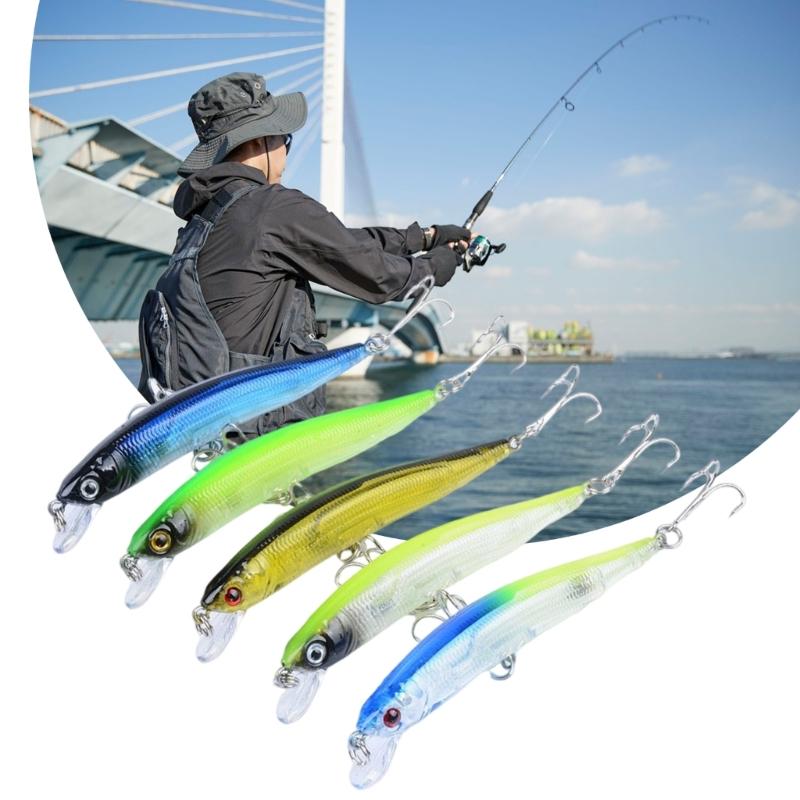 5pcs Minnow Fishing Lures Floating Hard Baits Artificial Baits Wobbler Crankbait Swimbait Fishing Tackle Lure