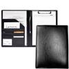 Latuna A4 Binder Clipboard with Leather PU Multifunctional Pen and Pocket PU File, Bifold, Clip, Leather, Gift, Holder, (Black, Leather)